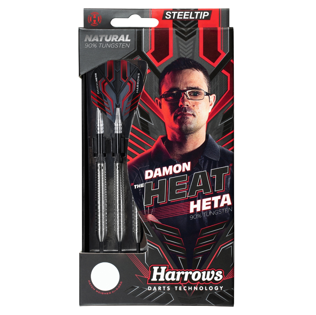 HARROWS rzutka dart DAMON HETA NATURAL 90% steel